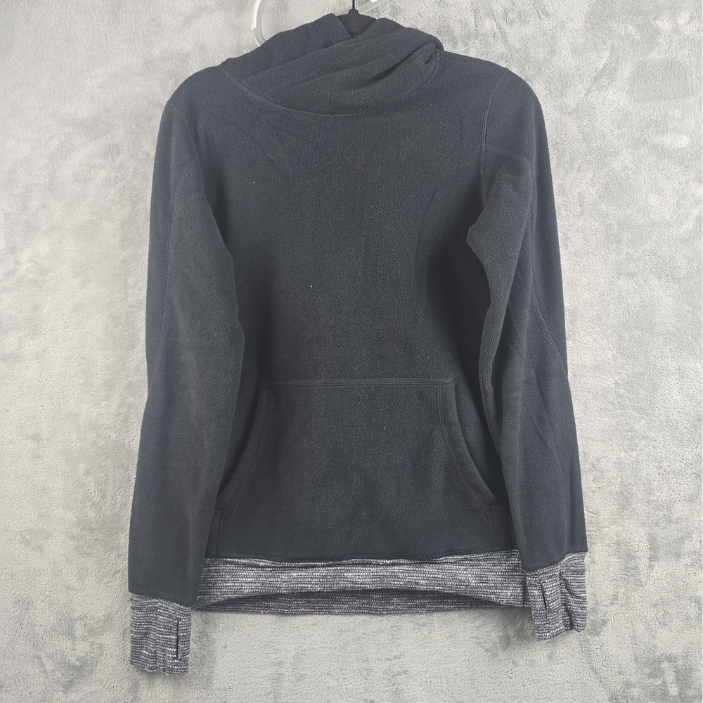 Lululemon Runaway Fleece Hoodie Womens Size 6 Black Gym Athletic Long Sleeve